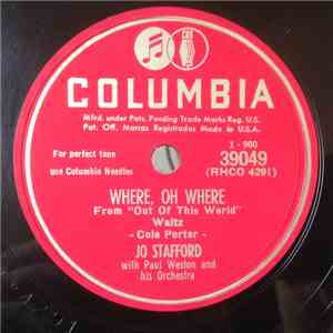 Jo Stafford With Paul Weston And His Orchestra - Use Your Imagination / Where, Oh Where download free